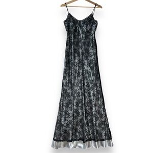 Vintage Alfred Angelo Floral Lace Slip Dress Womens 5/6 Formal Whimsigoth Witchy